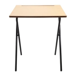 Titan Folding Exam Desk MDF Edge 600x600x720mm Beech KF78654