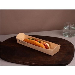 Notpla 10"x3" Hotdog Trays - Kraft (320 Pack)