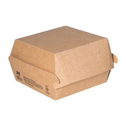 Notpla 6" Clamshell Burger Boxes - Kraft (300 Pack)