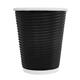 Fiesta Recyclable Coffee Cups Ripple Wall Black 225ml / 8oz (25 Pack)