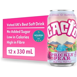 CACTO - CACTUS WATER - SPARKLING PRICKLY PEAR - 12 X 330ML