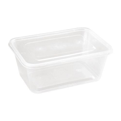 Fiesta Recyclable Plastic Microwavable Containers with Lid Large 1000ml (250 Pack)