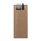 Europochette Classic Size Kraft Brown Cutlery Pouch with Kraft 2ply Napkin (500 pack)