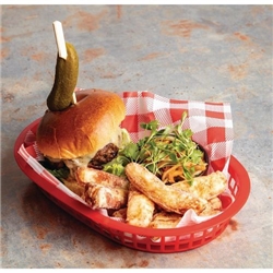 Greaseproof Paper Sheets Red Gingham 250 x 250mm (200 pack)