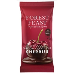 FOREST FEAST - BELGIAN DARK CHOCOLATE SOUR CHERRIES - 12X40G
