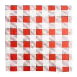 Fiesta Compostable Red Gingham Greaseproof Sheets 250x250mm (200 Pack)