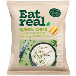 EAT REAL - VENDING - QUINOA CHIPS - SOUR CREAM & CHIVE - 24X20G