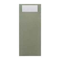 Europochette Classic Size Sage Green Cutlery Pouch with White 2ply Napkin (500 pack)