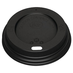 Fiesta Black Polystyrene Lids for 8oz Coffee Cups (1000 Pack)