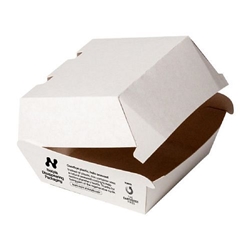 Notpla 5" Clamshell Burger Boxes - White (200 Pack)