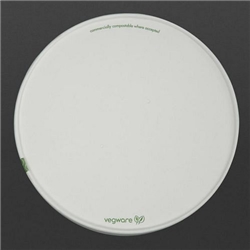 Vegware 185-Series Compostable Bon Appetit Wide PLA-lined Paper Food Bowl Lid (300 Pack)
