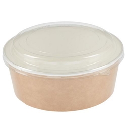 Colpac Recyclable Kraft Salad Pots With Lid Large 1300ml (150 pack)