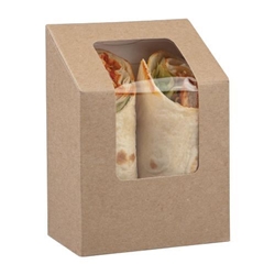 Colpac Compostable Kraft Tuck-Top Tortilla Wrap Packs With PLA Window (500 pack)