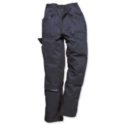Portwest Ladies Action Trousers Kingmill 210g Double Ply Seat Zip Pockets Size 8-10 Navy Ref S687NARS