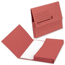 5 Star Office Document Wallet Half Flap 285gsm Recycled Capacity 32mm A4 Red [Pack 50]