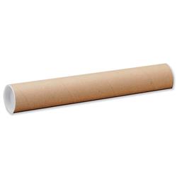 Postal Tube Cardboard with Plastic End Caps L720xDia.102mm - Pack 12
