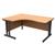 Trexus Contract Plus Cantilever Radial Desk Left Hand Graphite Legs W1600xD1200xH725mm Beech