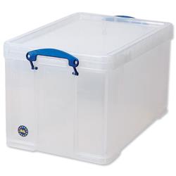 84 L Really Useful Storage Box Plastic Lightweight Robust Stackable 84 Litre W440xD710xH380mm Clear Ref 84C
