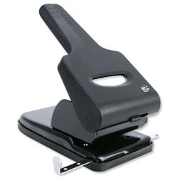 5 Star Office Punch Heavy Duty 2 Hole Metal with Plastic Base Capacity 65x 80gsm Black and Grey