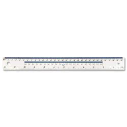 5 Star Office Shatter-resistant Ruler Plastic Metric and Imperial Markings 300mm Light Blue Tint