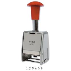 Trodat Numberer Stamp Metal Sequential Automatic Self-inking 8 Adjustments 5.5mm Digits Ref 86624