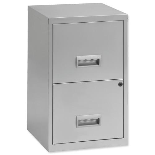 Buy Pierre Henry Filing Steel Lockable 2 Drawers A4 Silver Ref