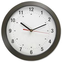 Wall Clock with Coloured Case Diameter 300mm Dark Grey