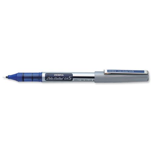 Buy Zebra DX5 Rollerball Liquid Ink Pen Fine Needle Point Blue Ref