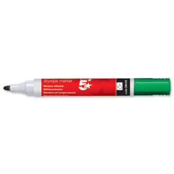 5 Star Office Green Xylene/Toluene-Free Drywipe Marker 3Mm [Pack 12]