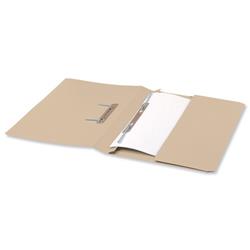 5 Star Office Transfer Spring Pocket File Recycled 285gsm Capacity 38mm Foolscap Buff [Pack 25]