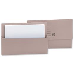 5 Star Office Document Wallet Half Flap 250gsm Recycled Capacity 32mm Foolscap Buff [Pack 50]