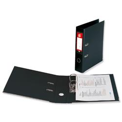 5 Star Office Lever Arch File Polyprop Spine 70mm Foolscap Black Pk10