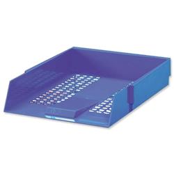 5 Star Office Letter Tray High-impact Polystyrene Foolscap Blue