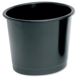 5 Star Office Black Waste Bin Polypropylene 14 Litres D304xh254mm