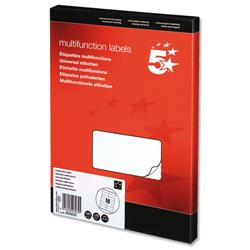 5 Star Office Labels Laser Copier and Inkjet 105x35mm 16 per Sheet