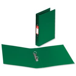 5 Star Office Ring Binder 2 O-Ring Size 25mm Polypropylene A4 Green [Pack 10]