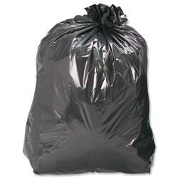5 Star Facilities Bin Liners Medium Duty 110 Litre Capacity W450xD240xH950mm 15 Micron Black [Pack 200]