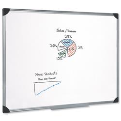 5 Star Office Whiteboard Drywipe Magnetic with Pen Tray and Aluminium Trim W1200xH900mm