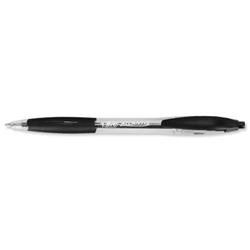 Bic Atlantis Ball Pen Retractable Cushioned Grip 1.0mm Tip 0.4mm Line Black Ref 887132 - Pack 12