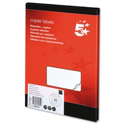 5 Star Office Labels Laser and Inkjet 24 per Sheet 70x37mm White