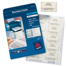 Avery Quick and Clean Business Cards Laser 200gsm 10 per Sheet White Ref C32011-25UK - 250 Cards