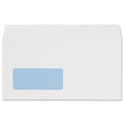 5 Star Office Envelopes Wallet Peel and Seal Window 100gsm White DL [Pack 500]