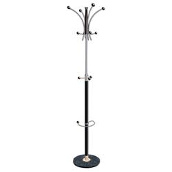 5 Star Facilities Coat Stand Classic Steel & Plastic Large Pegs Heavy Base