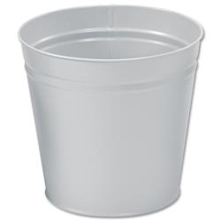5 Star Facilities Waste Bin Round Metal Scratch Resistant D300xH280mm 15 Litres Grey