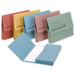 5 Star Office Document Wallet Half Flap 285gsm Recycled Capacity 32mm A4 Assorted [Pack 50]