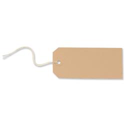 Tag Labels Strung 120x60mm Buff (Pack 1000)