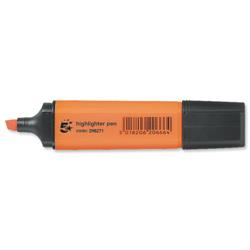 5 Star Office Highlighters Chisel Tip 1-5mm Line Orange [Pack 12]