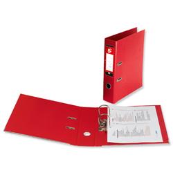 5 Star Office Red Lever Arch File Polyprop Spine 70Mm Foolscap Pk10