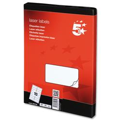 5 Star Office Multipurpose Labels Laser 99.1x34mm White [1600 Labels]