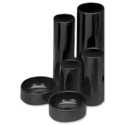 5 Star Office Desk Tidy with 6 Compartment Tubes Black